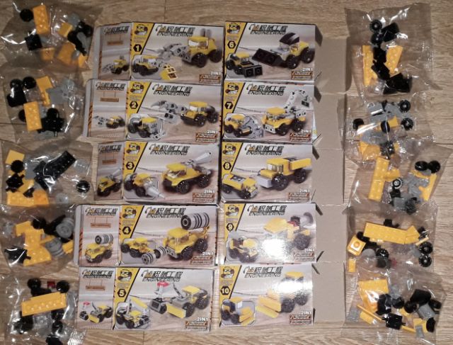 Sét Lego_EnGiNeering lắp ráp Xe công trình xây dựng có nhiều chi tiết bằng nhựa ABS trọn bộ