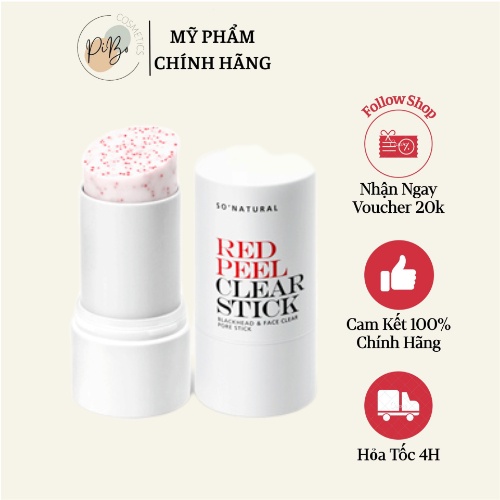 THANH LĂN GIẢM MỤN ĐẦU ĐEN [So’Natural Red Peel Clear Stick]