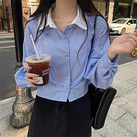 Áo Sơ Mi Tay Dài Cổ POLO Lưng Cao Thiết Kế Mới Thời Trang Dành Cho Mùa Thu  tao bao