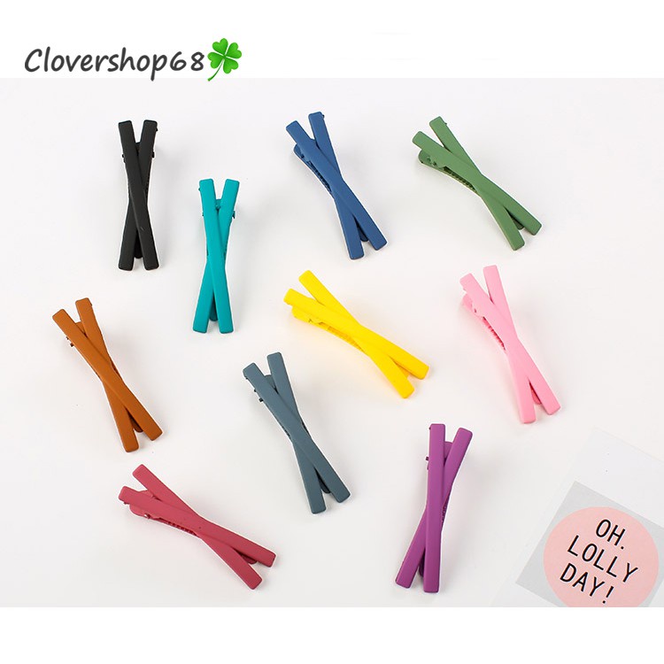 Kẹp tóc nơ, kẹp tóc chữ X mầu trơn Clovershop68