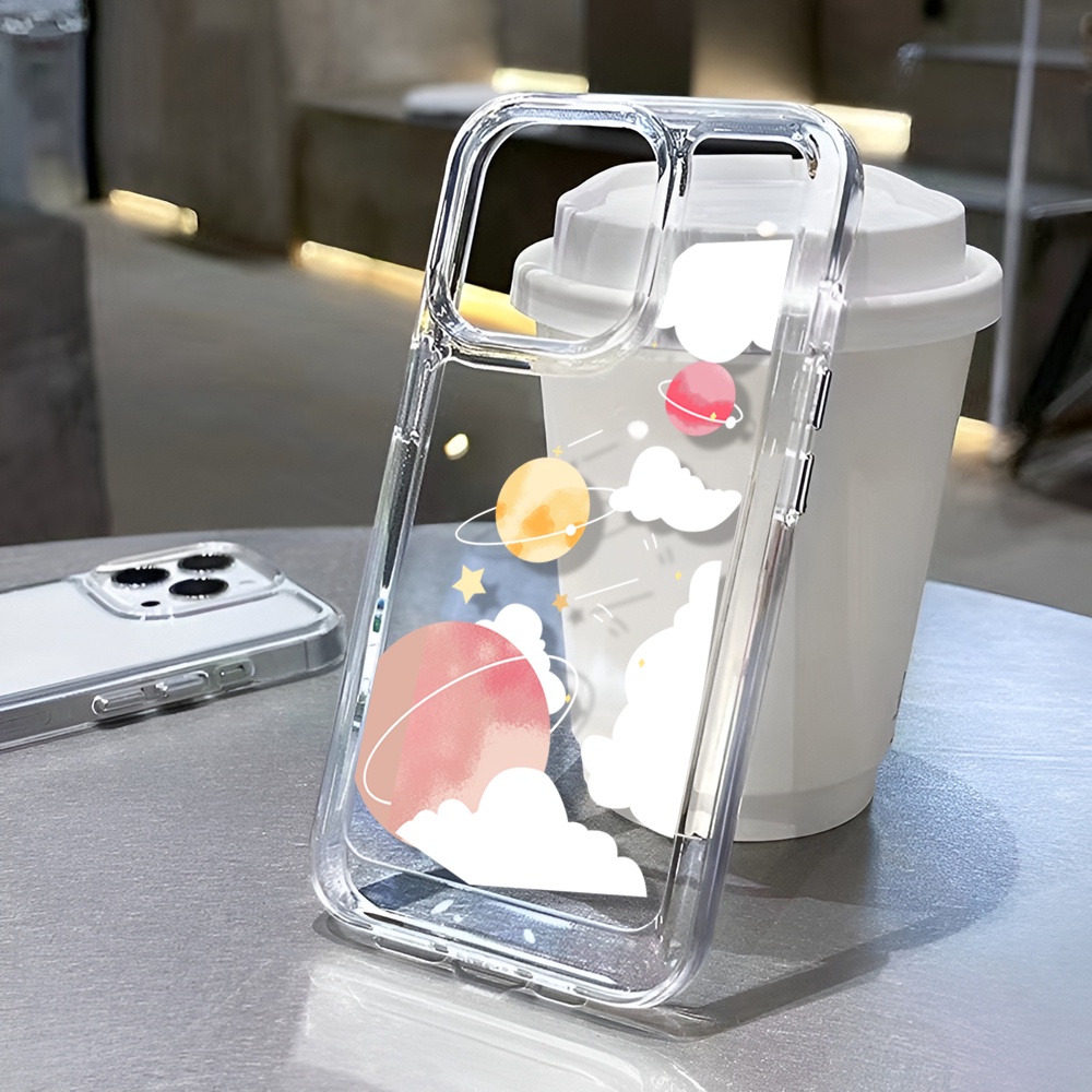 Ốp Điện Thoại Trong Suốt Hình Vũ Trụ Cho iphone 14 Pro Max Plus 13 11 12 7Plus X XR XS Max 7 8 SE 2020