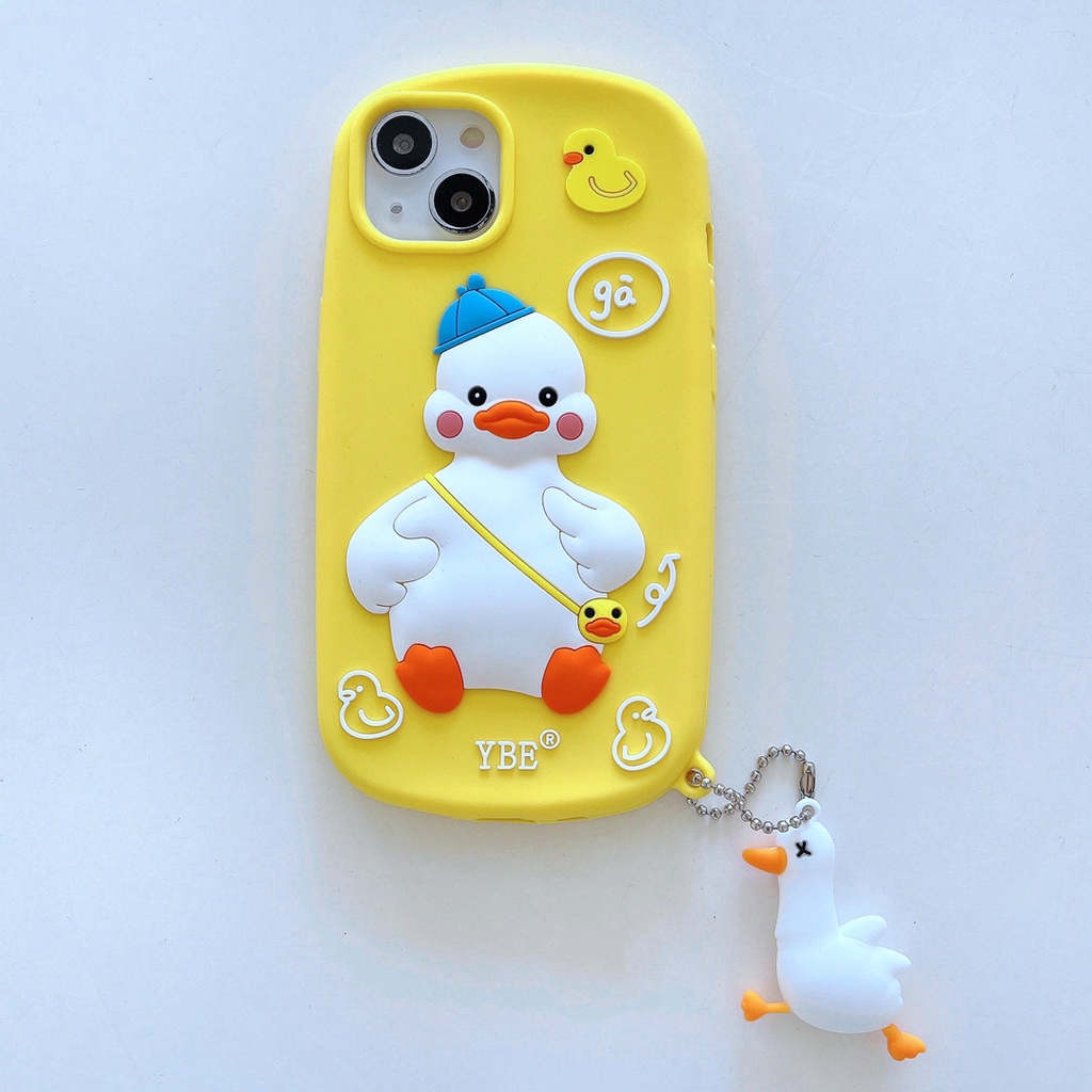 Ốp Điện Thoại Hình Chú Vịt Đeo Ba Lô Vui Nhộn Cho Iphone 12 pro max 11 pro max xs max xr x 7 8 plus