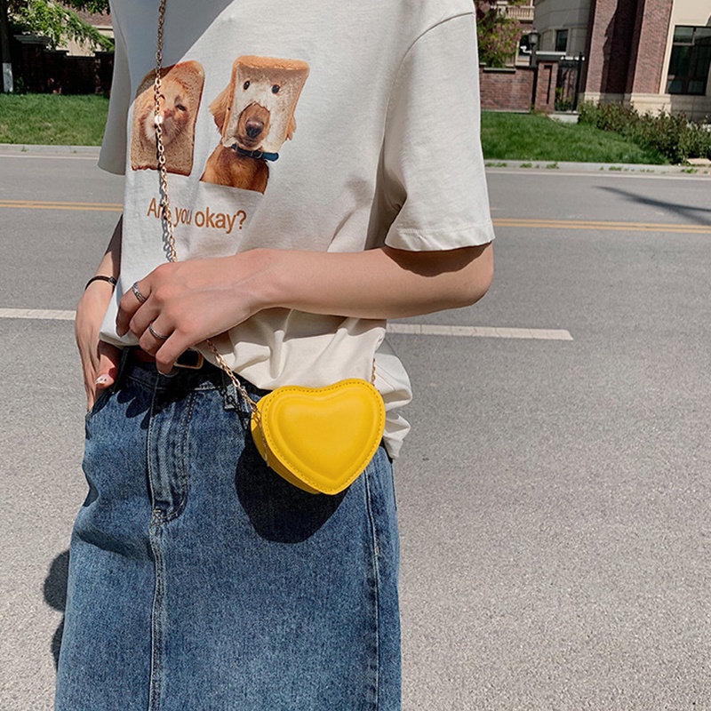 Túi đeo vai IELGY hình trái tim nhỏ xinh phong cách thời trang cho nữ