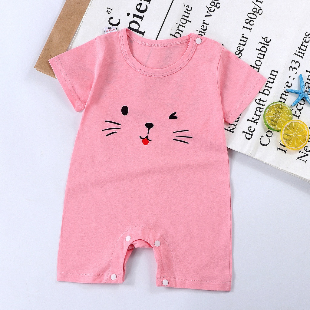 Áo liền quần Cotton In HoạT HìNh Dễ Thương Cho Bé GáI