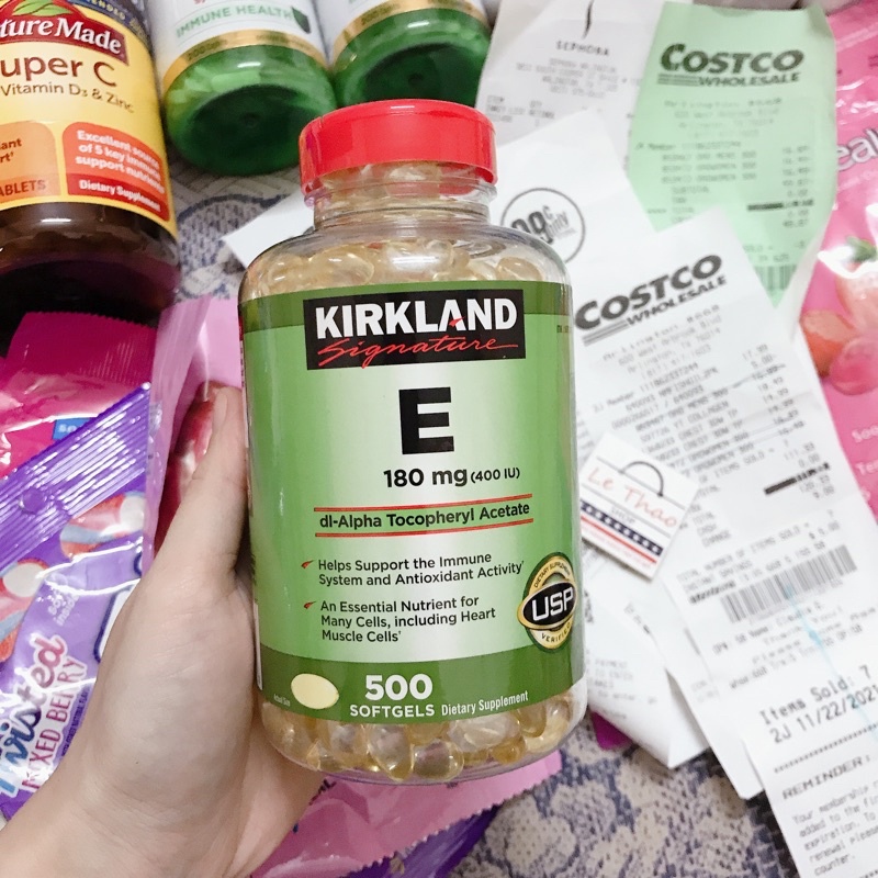 VIÊN UỐNG VITAMIN E KIRKLAND SIGNATURE VITAMIN E 400 IU 500 VIÊN.