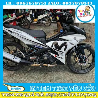 Tem rời Exciter 150 Movistar trắng đen
