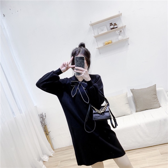 Váy suông cổ nơ xinh xắn | BigBuy360 - bigbuy360.vn