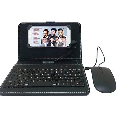 Combo bao da bàn phím kèm chuột + lót chuột cho điện thoại, máy tính bảng từ 4.5-7 inch (Giảm giá lớn)