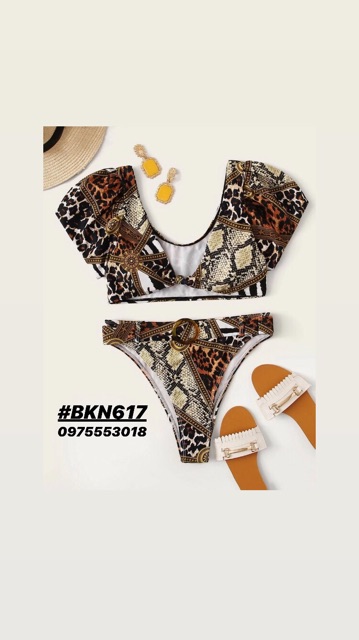 [BKN617] &lt;ÂU&gt; SET BIKINI TAY NGẮN (CẠP CAO)