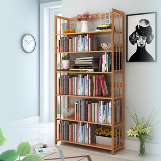 Kệ sách gỗ tre 6 tầng thiết kế đơn giản 170x90cm kệ gỗ tre tự nhiên thân thiện với môi trường sơn phủ bóng chống mối mọt