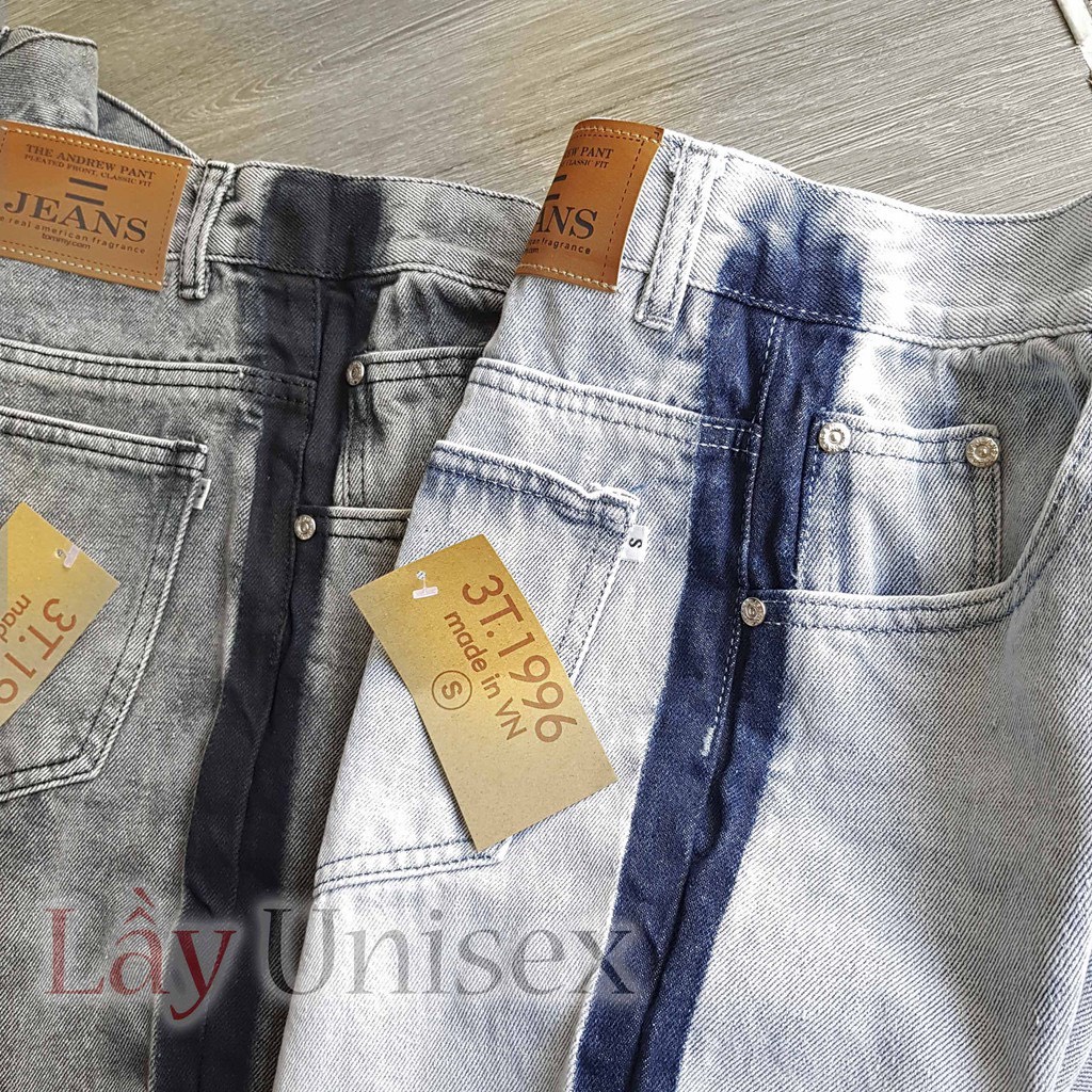 Quần short jean nam unisex Viền Đậm