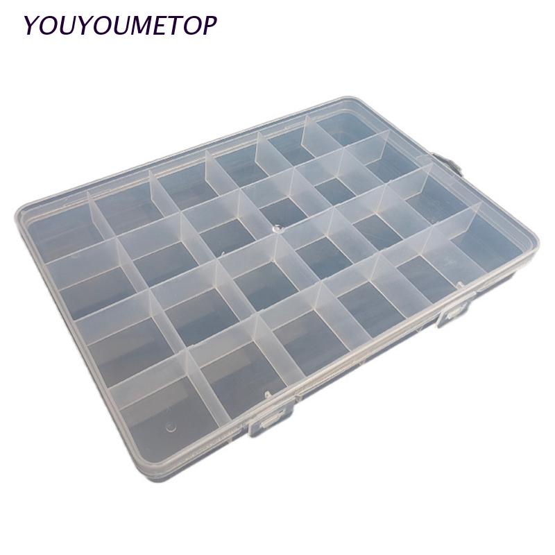 Hộp đựng trang sức hạt khuyên tai lưỡi câu cá 24 ngăn bằng nhựa tiện lợi