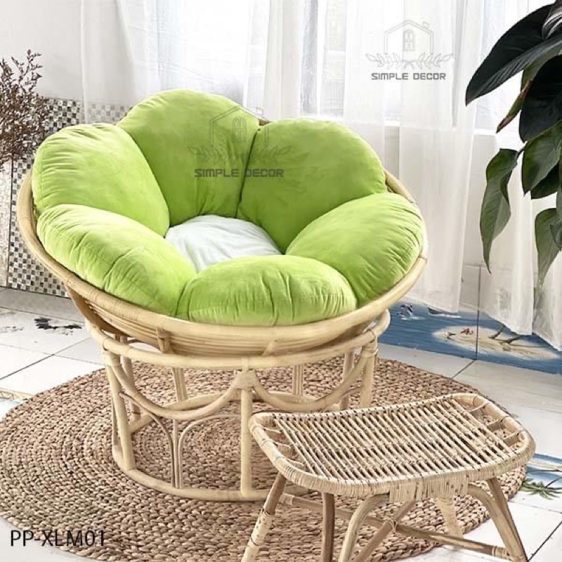 Ghế Papasan đệm hoa cốm vintage thương hiệu Simple Decor