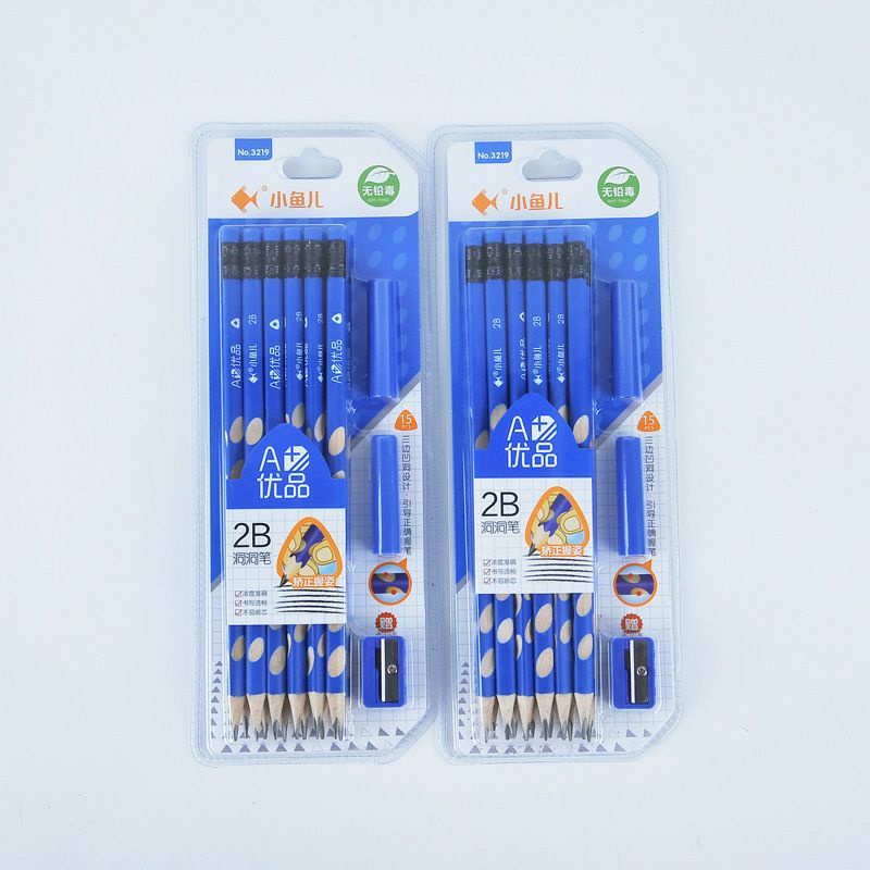 Bút chì định vị thông minh ngòi mềm 2B thanh đậm hộp 10 cây