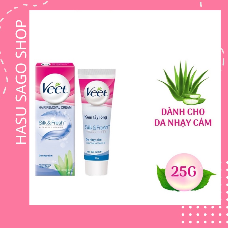 (Chính hãng)Kem tẩy lông cho da nhạy cảm Veet Silk Fresh 25g