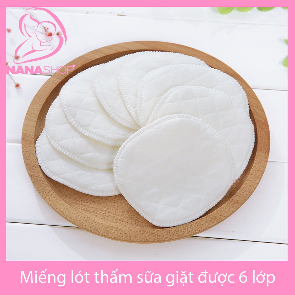 Miếng lót thấm sữa 6 lớp cotton sinh thái cao cấp có thể giặt được tái sử dụng NASH