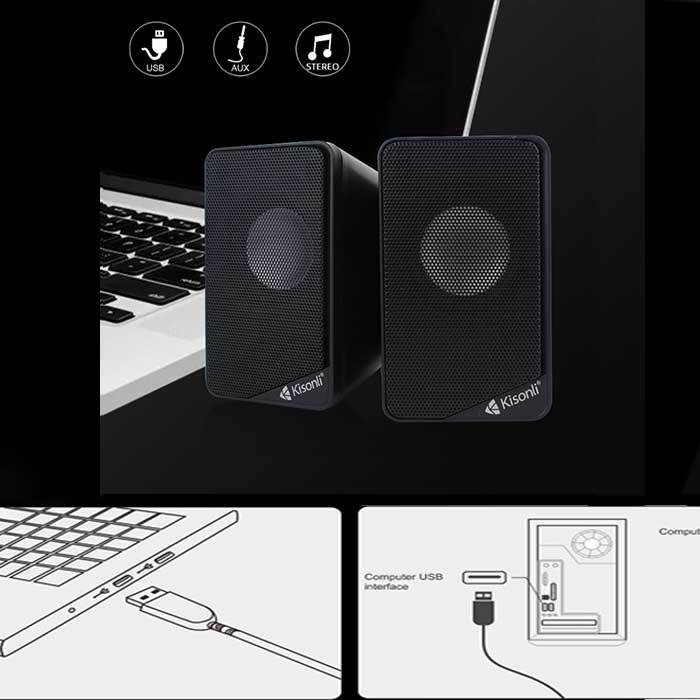 Loa vi tính 2.0 Kisonli KS-03 kiểu dáng sành điệu