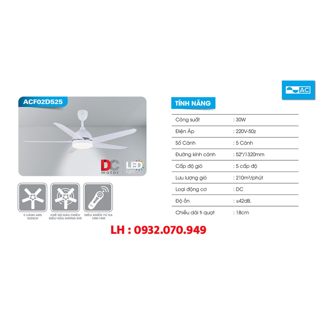 Quạt trần AC 5 cánh ACF02D525