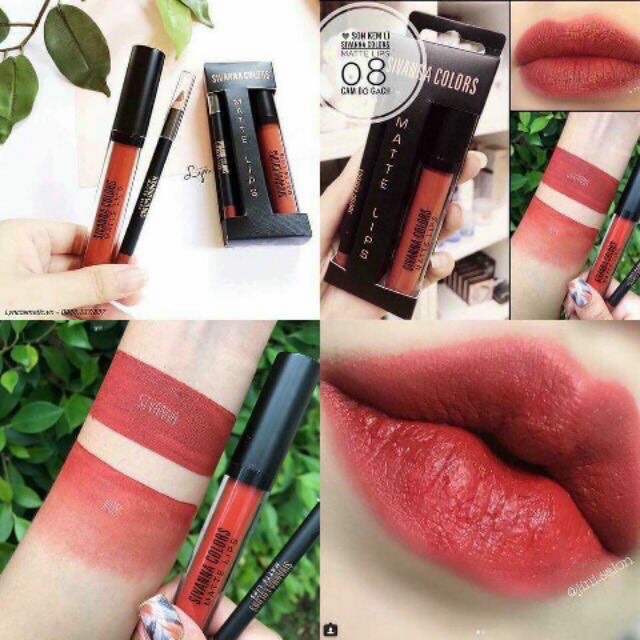 🌸🌸 Set son Sivanna Colors Matte Lips  tặng chì kẻ môi