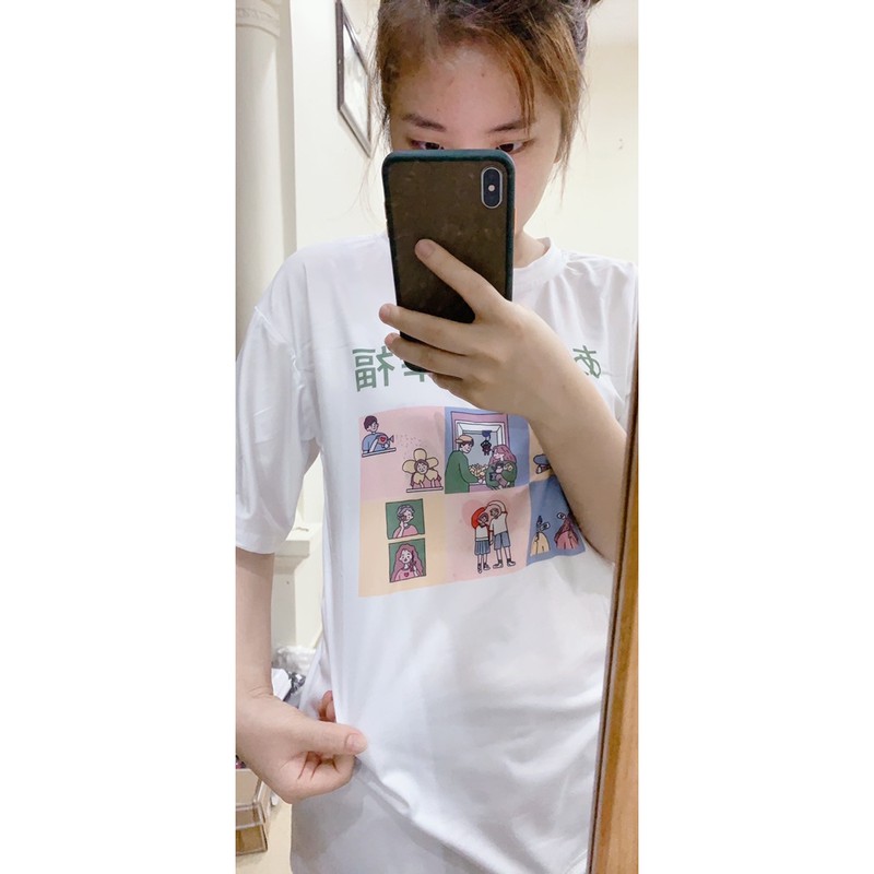 Áo thun tay lỡ trắng | BigBuy360 - bigbuy360.vn