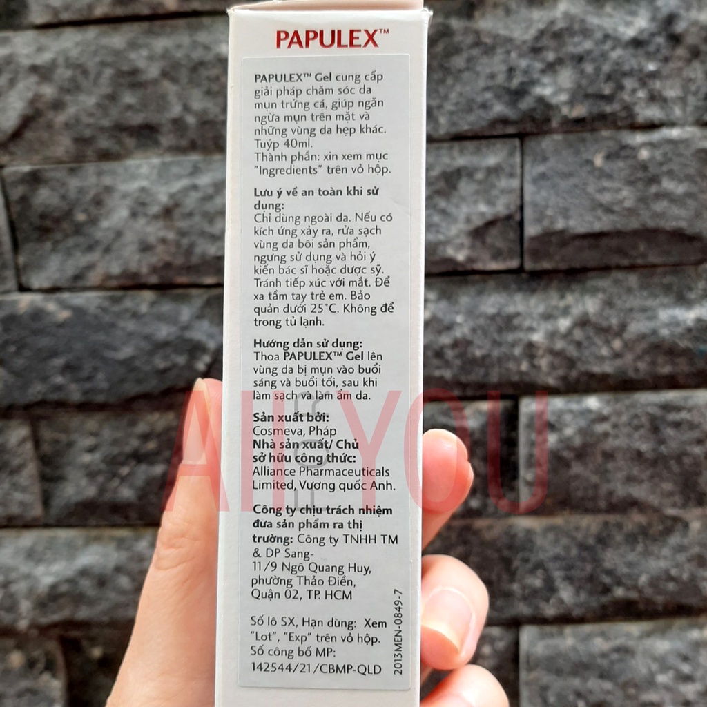 [CHÍNH HÃNG] [DATE 8/2023] PAPULEX Gel For Localized Spots 40mL - Gel Dưỡng Làm Giảm Mụn Trứng Cá, Mụn Nội Tiết Tố.