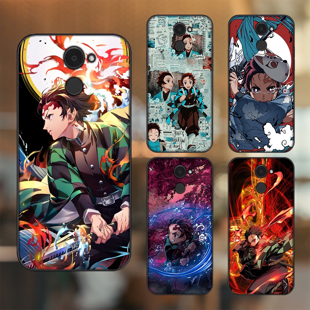 Ốp lưng Huawei Y7 Prime viền đen in hình Tanjiro Kimetsu No Yaiba
