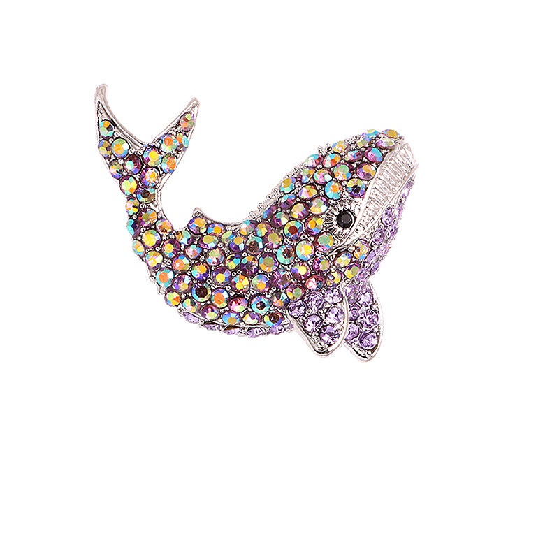 Ghim Cài Áo Hình Cá Mập Đính Đá Thời Trang