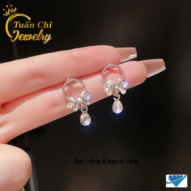 HÀNG MỚI VỀ Bông Tai Nữ- Khuyên Tai Bạc Kiểu Dáng Nơ Thanh Lịch, Mẫu Mới Nhất