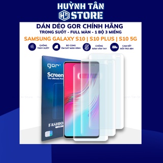 Dán dẻo samsung s10 s10 plus s10 5g trong suốt chính hãng GOR combo 3 miếng phụ kiện điện thoại huỳnh tân store