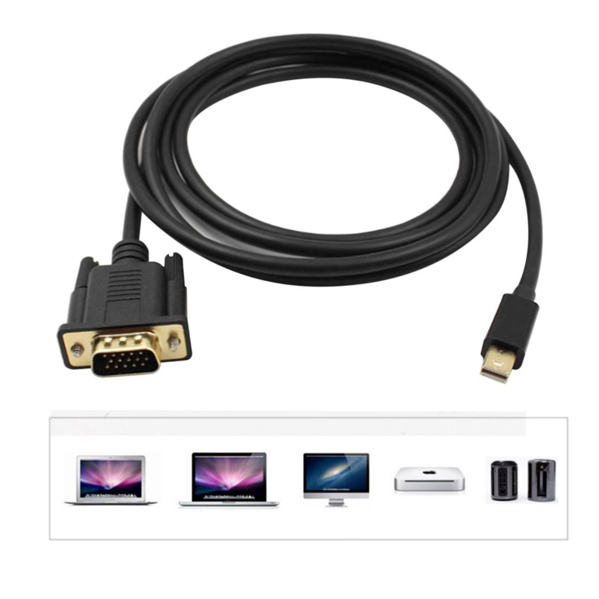 Cáp Chuyển Đổi 1.8m Mini Displayport Sang Vga 1080p Dp Sang Vga Cho Macbook