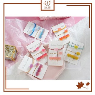 Set chun và kẹp tóc hình trái tim kẹo ngọt dễ thương làm phụ kiện tóc Hà Mi Handmade