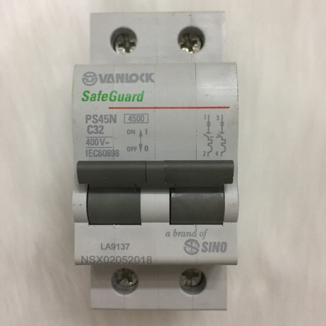 CB (Cầu Dao) tép 2P 32A  Sino Hàng Chính Hãng.