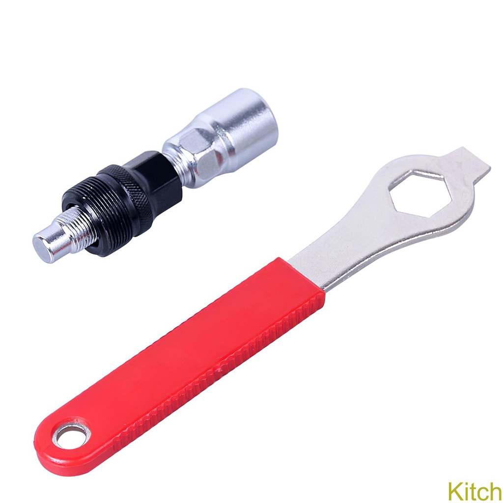 [Kitch]Bike Chain Wrench Inner Hexagon Carbon Steel with Cassette Removal Tool Auxiliary Flywheel Spanner Crank Puller