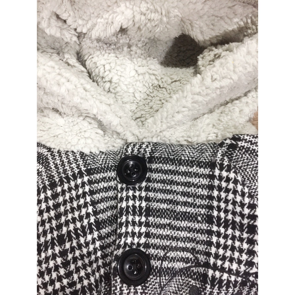 Áo khoác dạ kẻ mũ tai gấu chất đẹp QATE411 cho bé trai và bé gái | BigBuy360 - bigbuy360.vn
