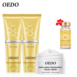 Set sữa rửa mặt dưỡng ẩm làm sạch sâu+kem dưỡng ẩm từ ốc sên làm mờ nếp nhăn +tinh chất hoa hồng OEDO