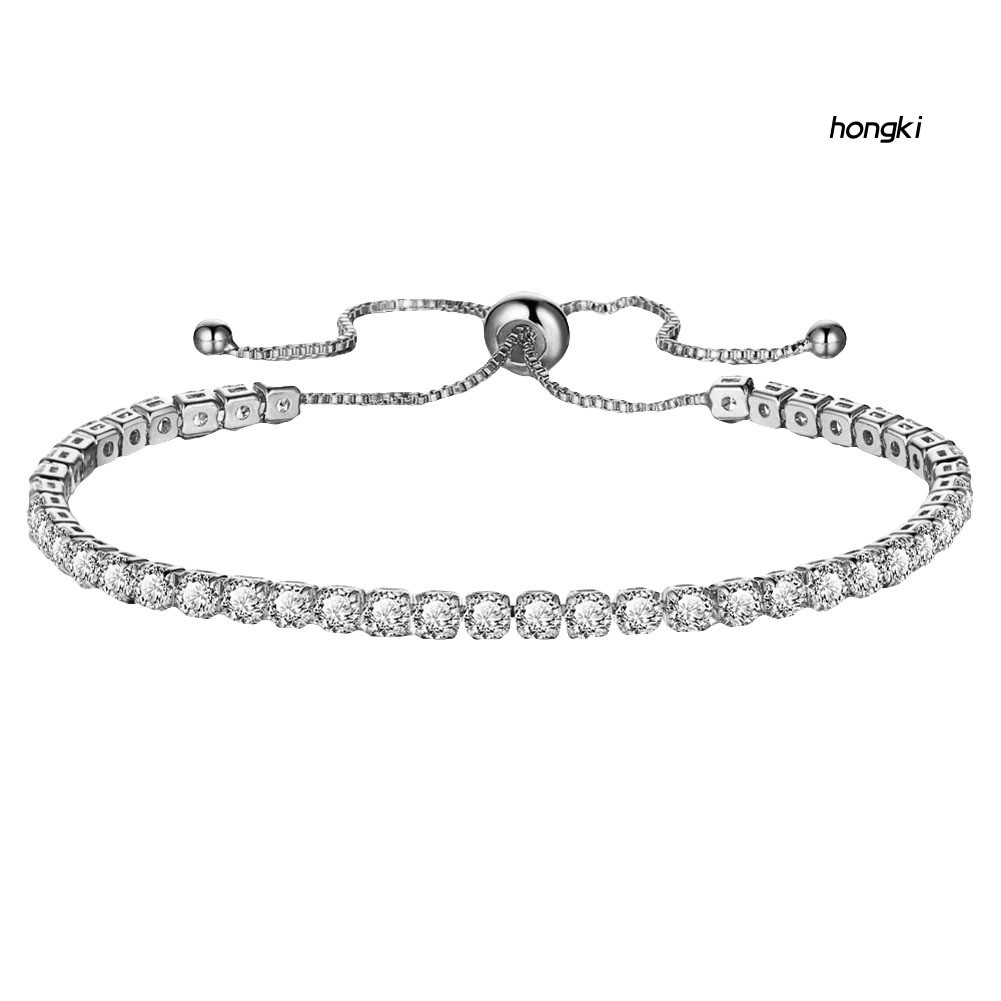 Vòng đeo tay đính đá zircon nhân tạo lấp lánh thời trang cho nữ