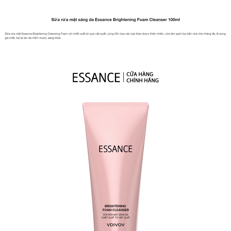 Rửa Mặt Essance Sáng Da Chiết Xuất Việt Quất 100ml