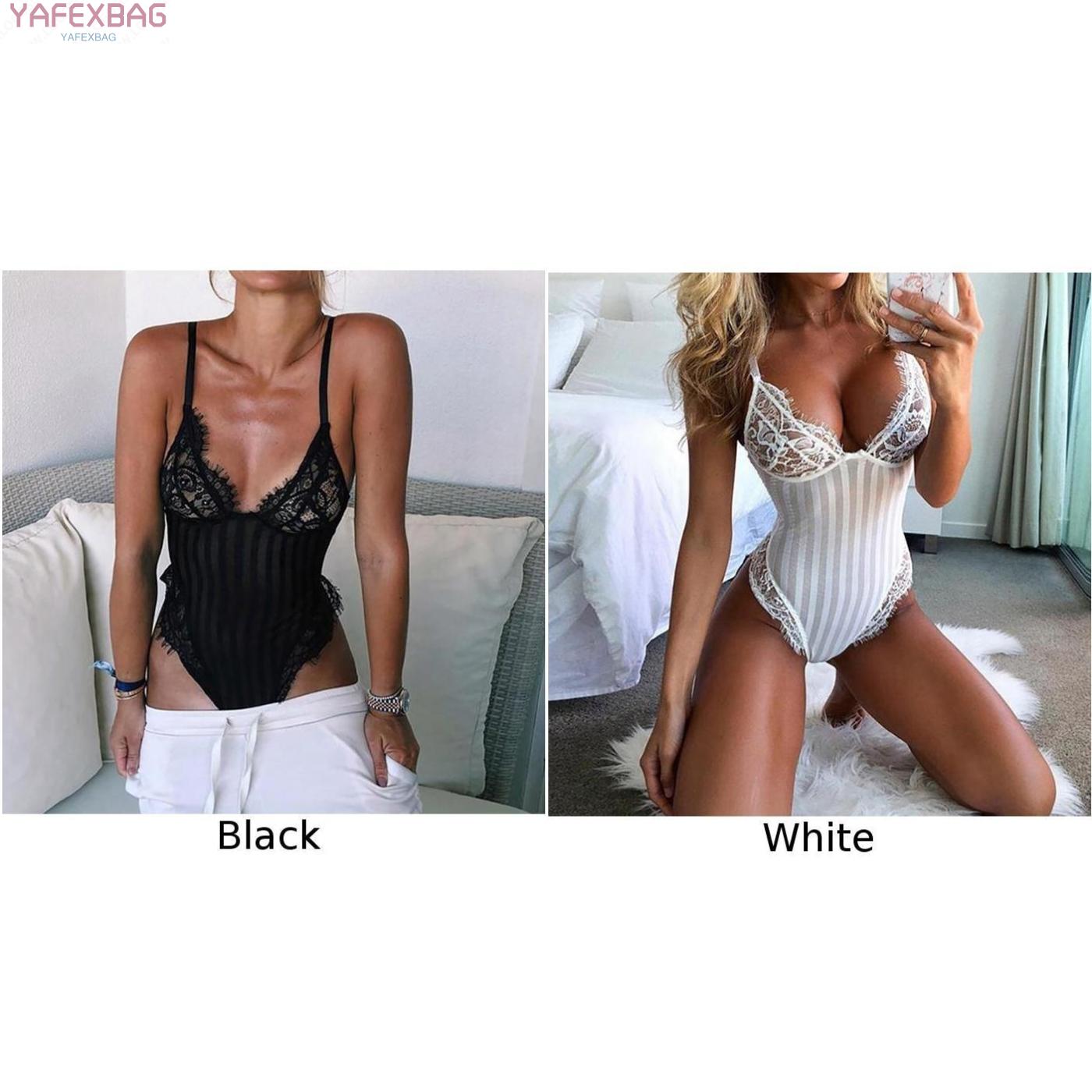 Women S-2XL See-Through Lace Rompers Lingerie Ladies Underwear Thong Nightwear Nightclub Bodysuit Women Jumpsuit