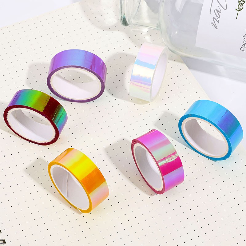 Băng Keo Dán Đa Sắc Ánh Kim (Inbox màu) - Washi Tape