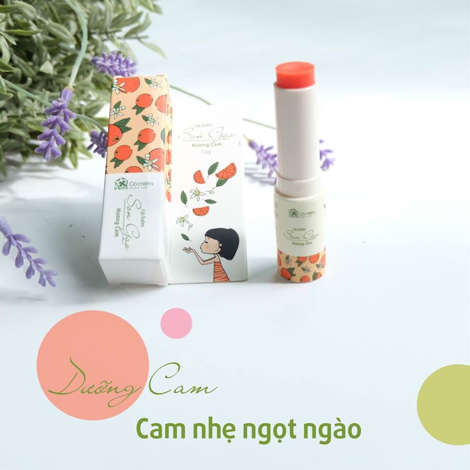 Son Dưỡng Môi Có Màu Gạo Hương Cam Dưỡng Môi Mềm Mại, Giảm Thâm Môi Cỏ Mềm 3,6g