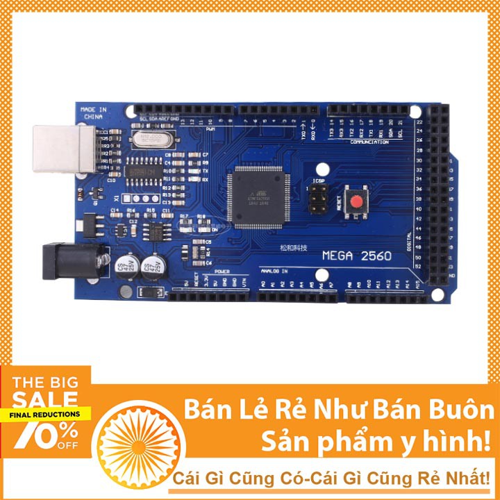 HAUI Board Mạch Arduino Mega 2560 CH340 - Tặng Kèm Cáp Nạp Code DHCNHN