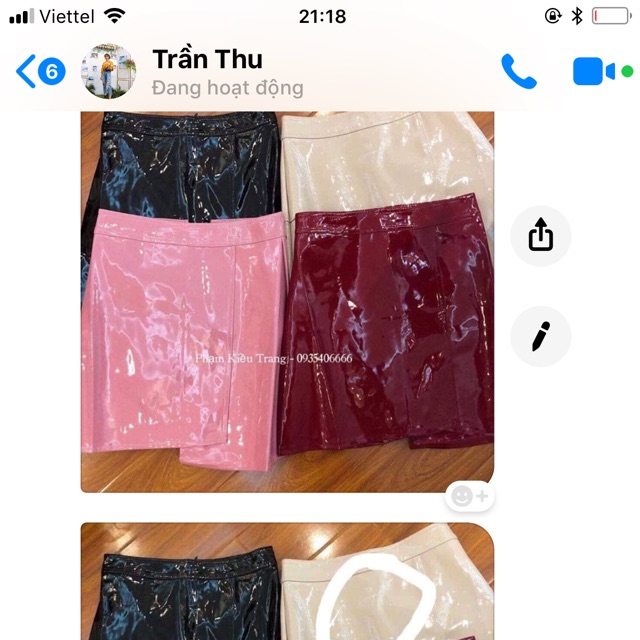 Chân váy da lệch vạt