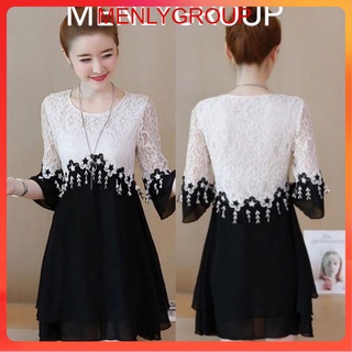 🌸đầm suông phối ren thêu hoa cao cấp