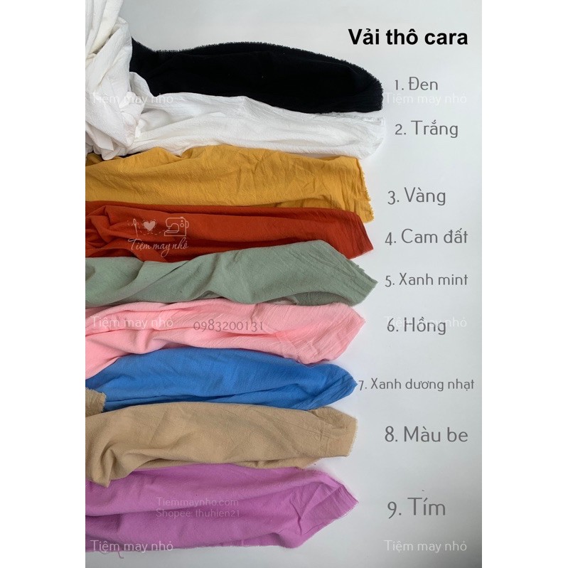[Mã SKAMCLU8 giảm 10% cho đơn từ 100K] Vải thô cara ( cotton xốp)