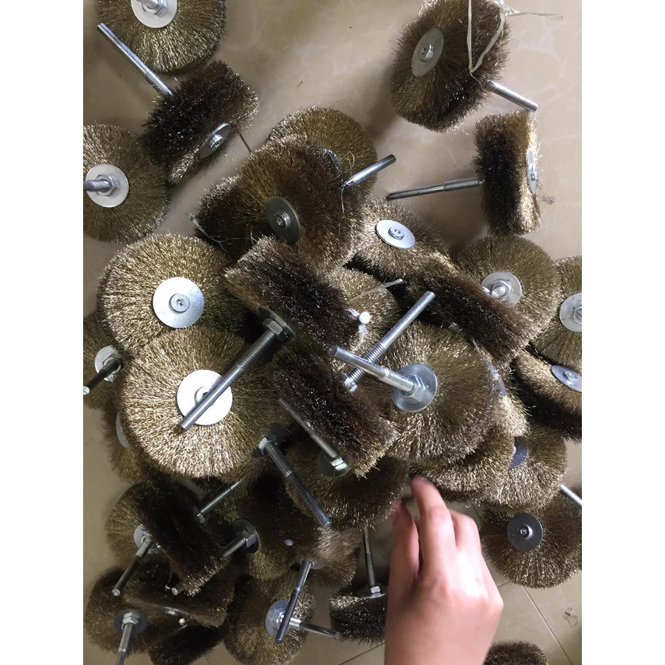 Chổi chà nhám gỗ -  Chổi thép DK 80 dày