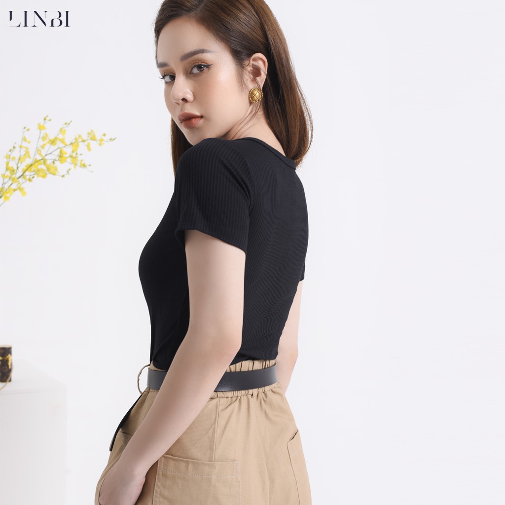 Quần kaki nữ cạp cao LIIN CLOTHING màu be, phối túi hộp gập gấu cá tính Q3218 | BigBuy360 - bigbuy360.vn