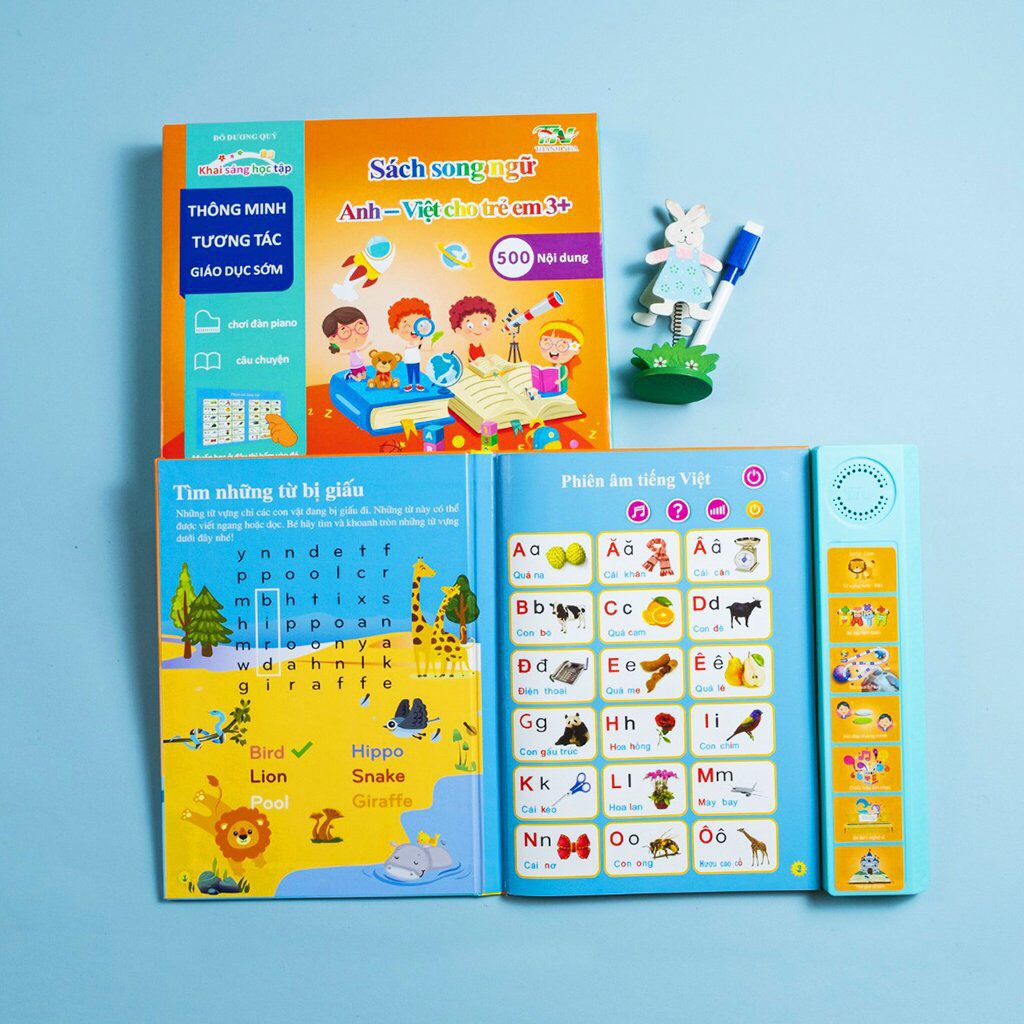 Sách Điện Tử Thông Minh Song Ngữ Cho Bé, Bảng Chữ Cái, Sách Nói Anh Việt Mẫu Mới Học Tiếng Anh (Phiên Bản Đặc BIệt
