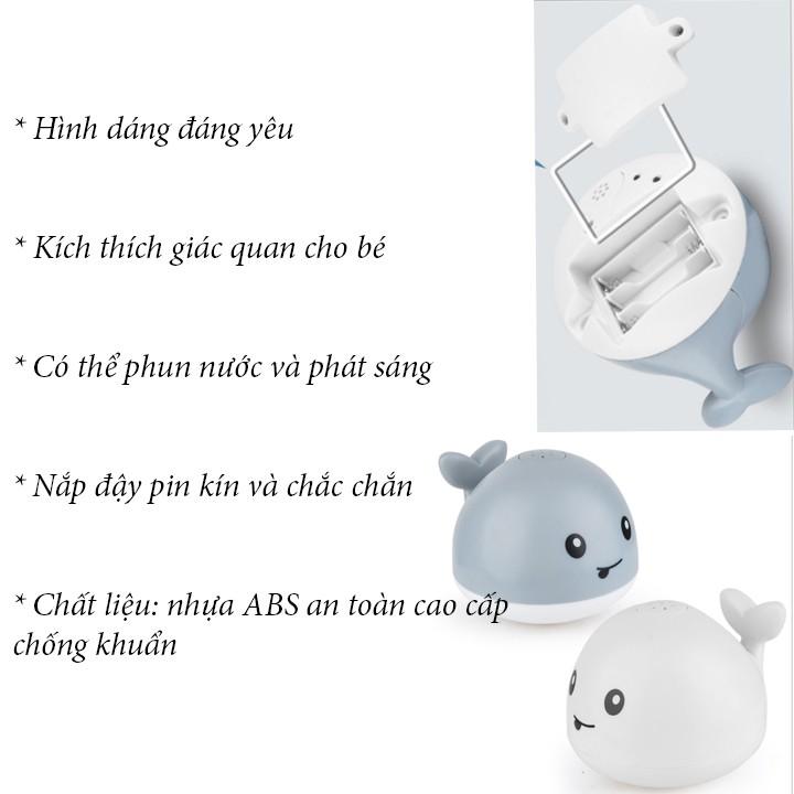 ĐỒ CHƠI HÌNH CÁ HEO CÁ VOI PHUN NƯỚC THẢ BỒN TẮM CHO BÉ