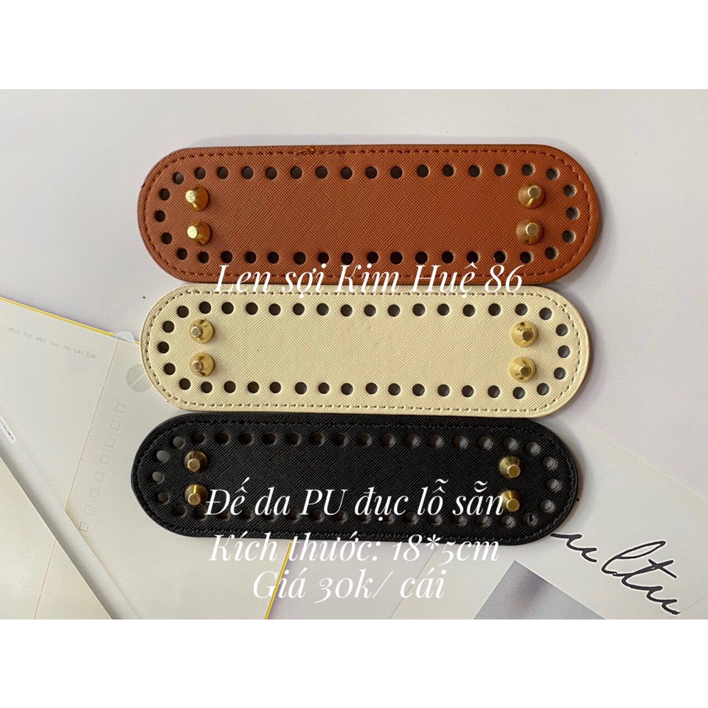 Đế da PU có đục lỗ sẵn kích thước 18*5cm