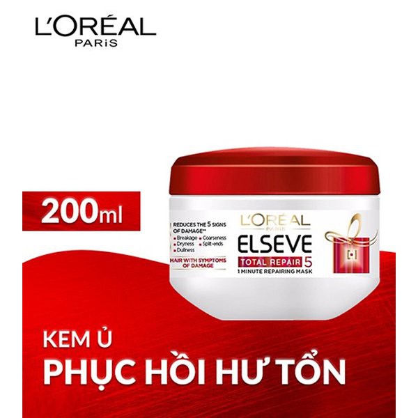 Kem Ủ Phục Hồi Tóc Hư Tổn L'oréal Elseve Total Repair 5 Deep Repairing Mask